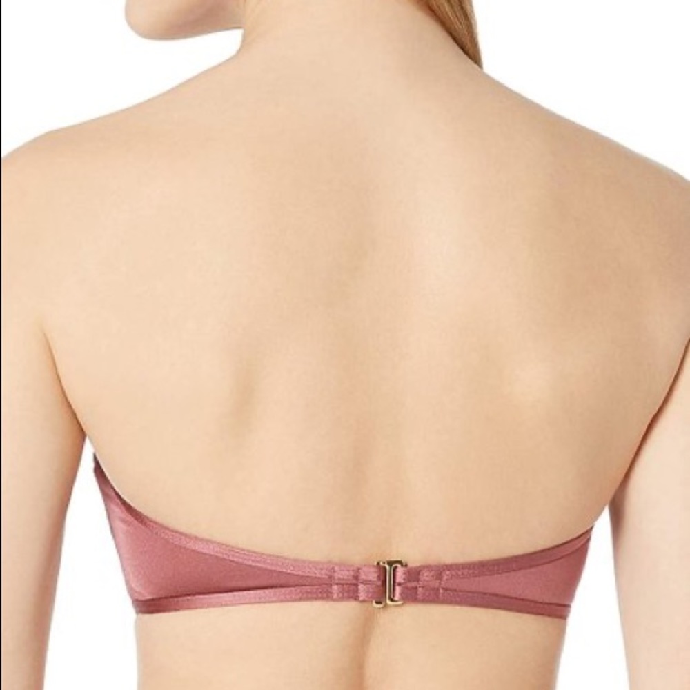 BCBGMaxAzria Apricot Blush Seams Bandeau Bikini Top, size 8, NWT - Picture 2 of 9